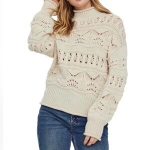 Vero moda cream mock neck knit sweater